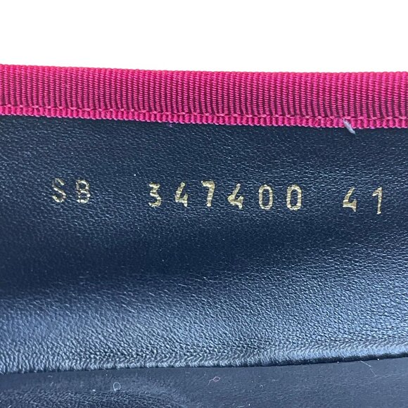 Saint Laurent Women’s Pink Leather Stylish Bow Detail  Ballet Flats Size 41 - Picture 6 of 9